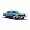 Vintage Cadillac Coupe Illustration In Blue Color