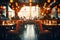 Vintage cafe restaurant interior artfully blurred for a captivating abstract background