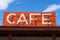 Vintage cafe sign on route sixty six in arizona