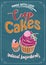 Vintage cakes with cream poster design vector.