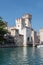 Vintage camera Castle in the Lake - Lombardy - Travel destination in Italy.