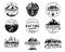 Vintage camp logos, mountain badges set. Hand drawn labels designs. Travel expedition, wanderlust and hiking. Outdoor