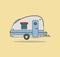 Vintage Camping Car. Caravan For Rest.