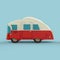 Vintage camping cars for all family. 3d render