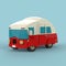 Vintage camping cars for all family. 3d render