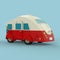 Vintage camping cars for all family. 3d render