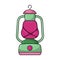 Vintage camping lantern Colored vector illustration