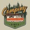 Vintage camping time colorful emblem