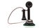 A vintage candlestick phone on a white background