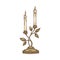 Vintage candlestick in shape of branch engraved vector illustration isolated.