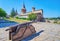 The vintage cannon in Kamianets-Podilskyi Castle, Ukraine