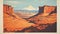 Vintage Canyonlands National Park Postcard: 1970s Color Blocking