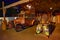 Vintage car and African drums in Morocco Pavilion at  Epcot in Walt Disney World .