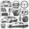 Vintage Car Racing Icons Set