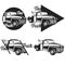 Vintage car tow truck emblems