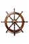Vintage caravel ship helm. Ship\\\'s rudder or steering wheel on white background. Ai generative