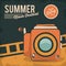 Vintage card summer movie festival film camera retro