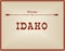 Vintage card Welcome to Idaho