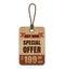 Vintage cardboard price tag or sale label template