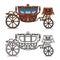 Vintage carriage contour, chariot outline for king