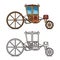 Vintage carriage for wedding, royal horse chariot