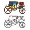 Vintage carriage or wedding waggon, royal chariot