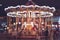 Vintage carrousel. Blurred merry-go-round. blurred holiday carousel background