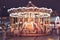 Vintage carrousel. Blurred merry-go-round. blurred holiday carousel background