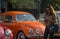 Vintage cars are on display during a show organized by the Vintage and Classic Car Club of Pakistan in Islamabad, Pakistan,