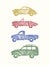 Vintage cars drawing