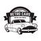 Vintage cars sale. Retro car icon. Car repair.