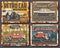 Vintage cars and vehicles rusty metal plates