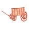 Vintage Cart,wheelbarrow watercolor isolated on white background .Vintage Cart,wheelbarrow Hand painted Watercolor illustrations.