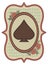 Vintage casino poker spades card, vector