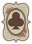 Vintage casino poker trefoils card, vector