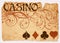 Vintage casino  vip card with poker elements, vector