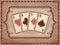 Vintage casino wallpaper with poker cards