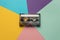 Vintage cassette tape colourful background. High quality and resolution beautiful photo concept