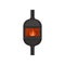 Vintage cast iron gas fireplace vector Illustration on a white background