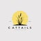 Vintage cattails logo vector illustration design