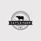 Vintage cattle angus farm logo vector illustration design