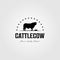 Vintage cattle cow farm logo vector illustration design