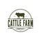Vintage Cattle Emblem Label Livestock logo design vector