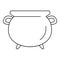 Vintage cauldron icon, outline style