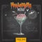 Vintage chalk drawing halloween cocktail menu design