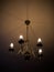 Vintage chandelier shines in the dark