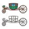 Vintage chariot for princess or cartoon carriage