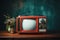 Vintage charm Still life featuring a classic red retro TV