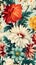 vintage and charming wallpaper pattern adorned with retro flowers.