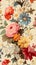 vintage and charming wallpaper pattern adorned with retro flowers.